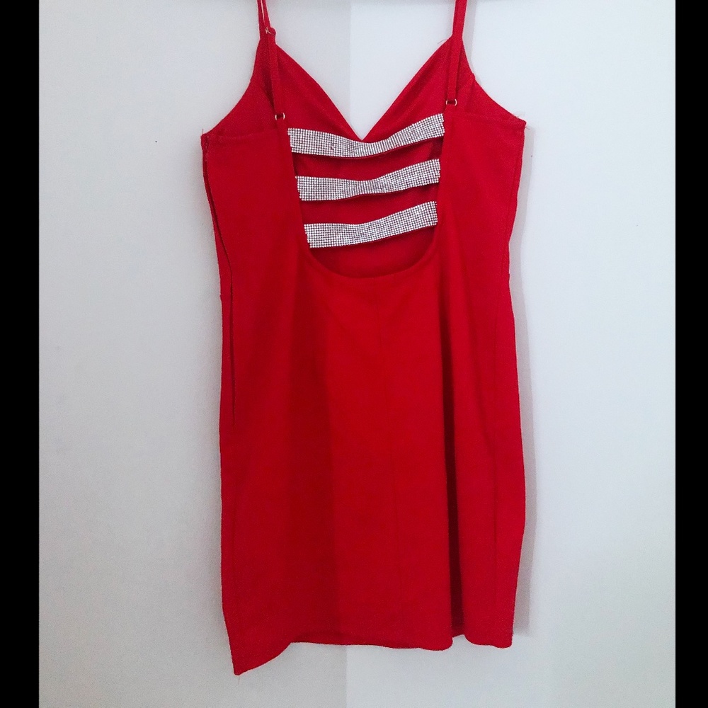 Charolette Russe Sexy Red Glitter Back Dress